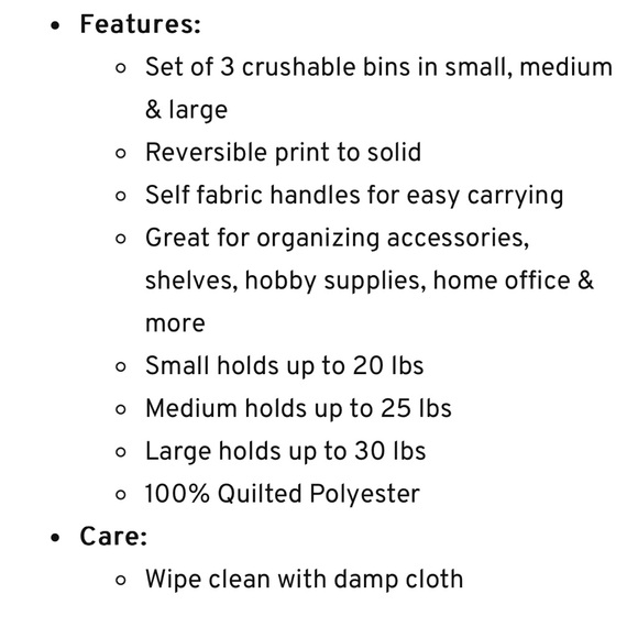 NWT Lug Crescendo 3-Piece Reversible Storage Bins in Hearts 🖤💛🖤💛 - Picture 10 of 10